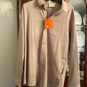 NWT Men’s YoungLA Men's Casual Beige Shirt - Size XL